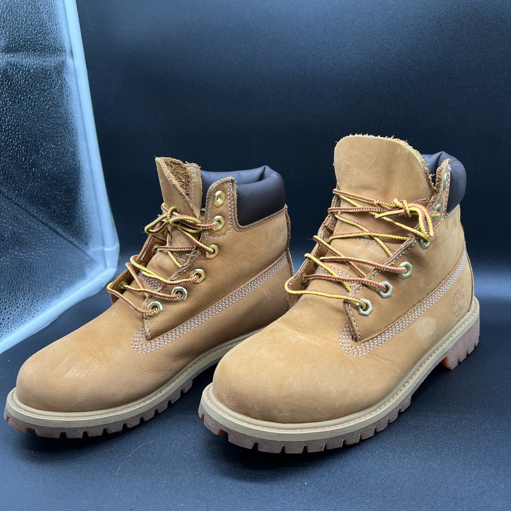 Timberland Premium Wheat Tan Boots Juniors/Kids Size 3.5 M  #12909 - Picture 5 of 11